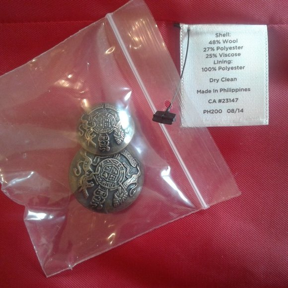 Talbots Red Two-Button Wool-Blend Jacket - Picture 6 of 7